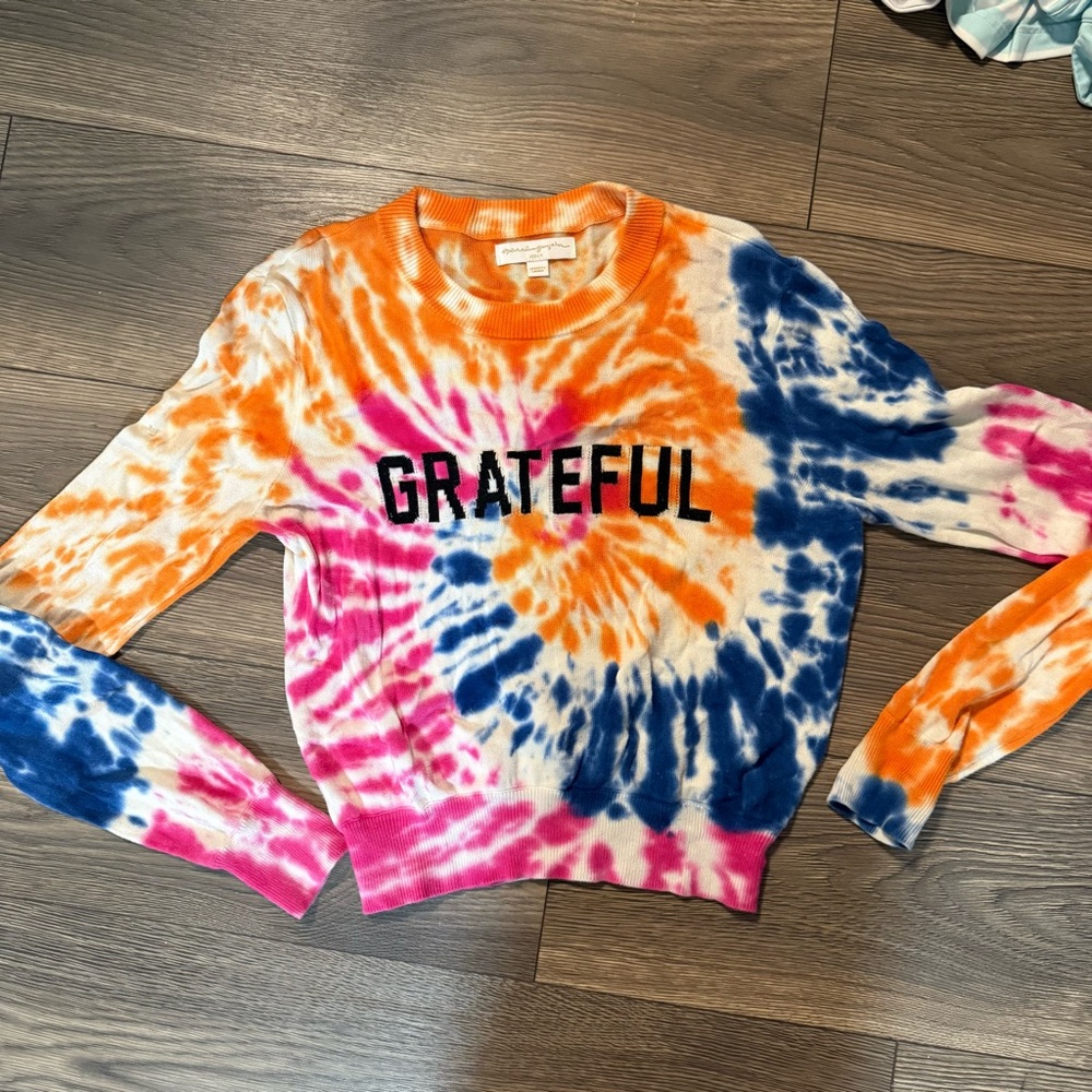Spiritual Gangster Tie-Dye Grateful Sweater - Orange, Blue, Pink